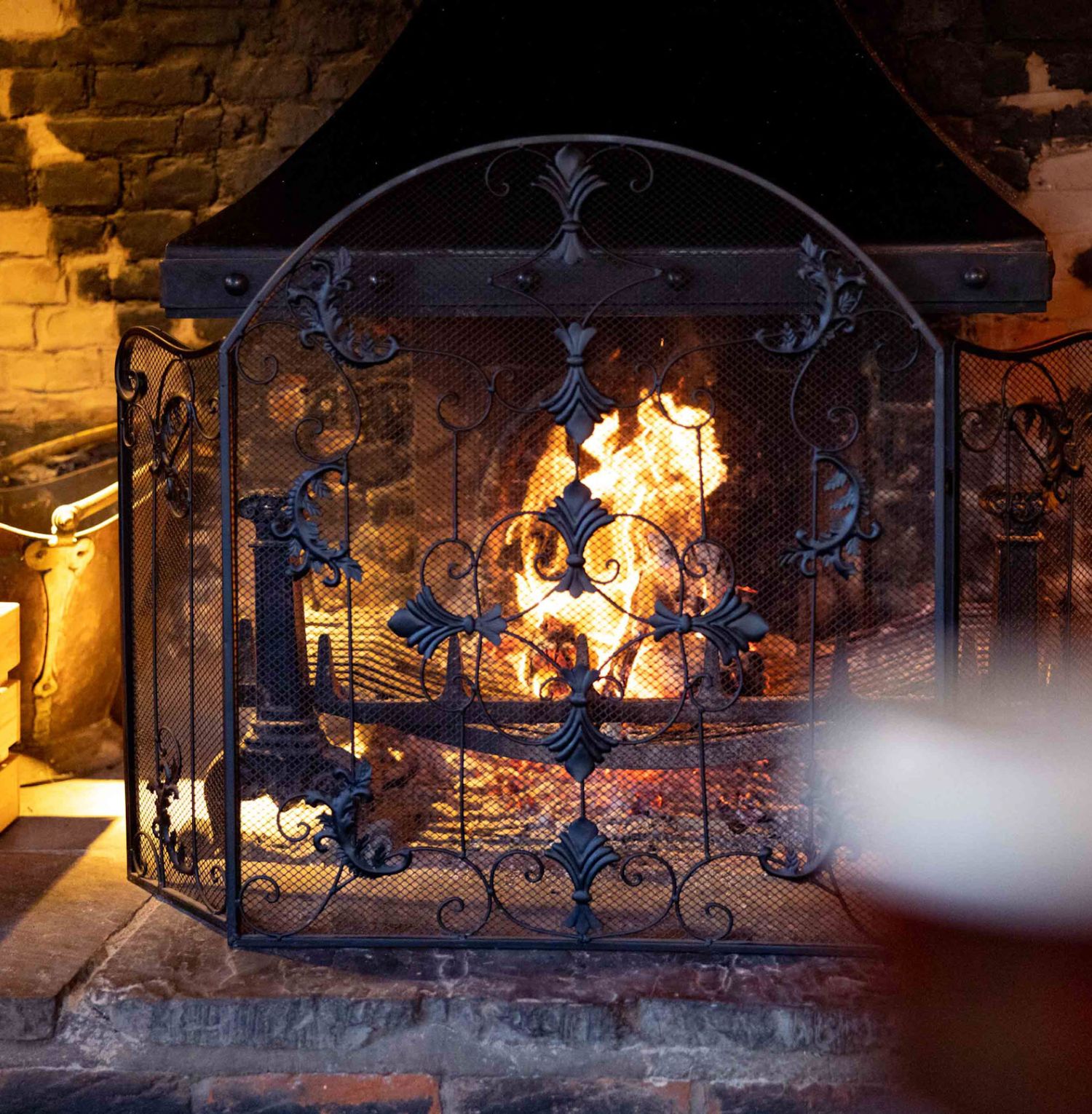 oak fireplace